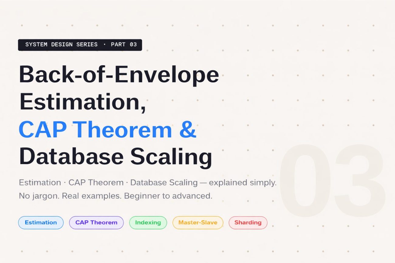 Back-of-Envelope Estimation, CAP Theorem and Database Scaling