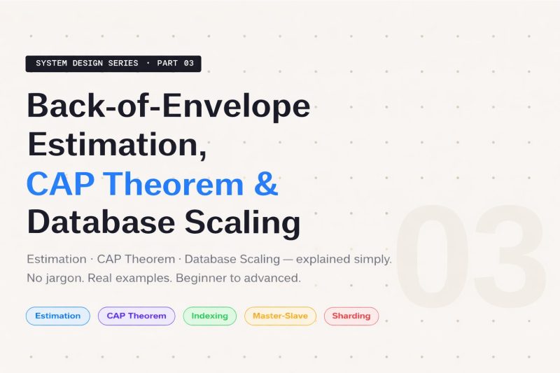 Back-of-Envelope Estimation, CAP Theorem and Database Scaling